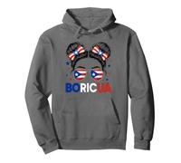 Messy Bun Puerto Rican Boricua Puerto Rico Hispanic Heritage Pullover Hoodie