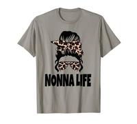 Messy Bun Shirt Sarcastic Novelty Graphic Womens Nonna Life T-Shirt