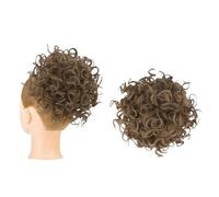 Messy Bun, Short Curly Drawstring ,Extension Loose Bun Hair ,Pieces for Women High Temperature Synthetic Bun Extension 60g Black (12-16)