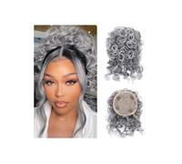 Messy Bun Short Curly Ponytail Extension Elastic Drawstring Loose Synthetic Hair Bun Pieces for Women Elegant or Chic Look(Silver Grey)