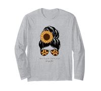 Messy Bun Sunflower Born to Guide Human Design Projector Long Sleeve T-Shirt