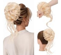 Messy Bun Synthetic Extension Scrunchy Donut Curly Wavy Updo Elastic Scrunchie Thick Full Wedding Pieces Bridal Hairpiece Easy Bun Updos Chignon for Women Kids Burgundy Red