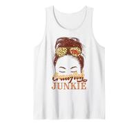 Messy Bun with Sunglasses Crawfish Junkie Seafood Lovers Tank Top
