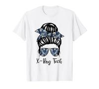 Messy Bun Xray Technologist X-Ray Tech for Women Men Value Graphic T-Shirt, Men, White, S