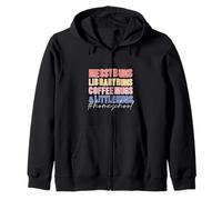 Messy Buns Library Runs Coffee Mugs Little Hugs Homeschool Zip Hoodie
