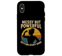 Messy But Powerful Getting Stuff Done Retro Strong Women Case for iPhone X/XS