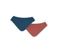 Messy Duck Bandana Baby Bib Pack of 2 - Terracotta & Deep Navy