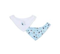 Messy Duck Printed Cotton Baby Bib Pack of 2 - Dolphin