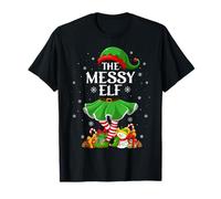 Messy Elf Christmas Family Elf Squad Xmas Girls Women T-Shirt