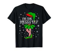 Messy Elf Christmas Family Group Women Girls Xmas Pajama T-Shirt
