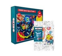 Messy goes to OKIDO 50 Piece Jigsaw Puzzles for Kids and Giant Colouring Poster for Kids - Space Puzzle and Colouring Poster