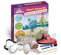 Messy goes to OKIDO - Dinosaur Dig Kit - Glow-in-the-Dark Dinosaur Skeleton Excavation - Volcano Experiment and Dig Science Kit