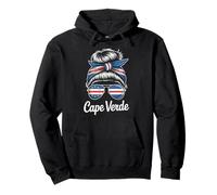 Messy Hair Bun Cabo Verde Flag Pride Verdian Cape Verde Pullover Hoodie