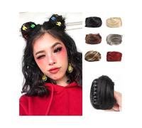 Messy Hair Bun Space Buns Hair Pieces Synthetic Claw Clip in Mini Scrunchies Extension(101)