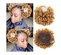 Messy Hair Bun Synthetic Dreadlocks Bun Afro Puff Drawstring Ponytail Hair，Chignon Locs Braids Buns Hairpiece Clip in Hair，Extensions for Black Women Ponytail Hairpiece for Daily Wear (Color : 27-6