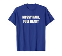Messy Hair, Full Heart T-Shirt, Men, Royal Blue, 3X-Large