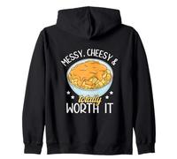 Messy Mac And Cheese Bowl Cheesy Macaroni Pasta Lover Foodie Zip Hoodie