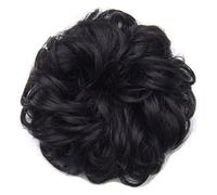 Messy Scrunchies Bun Extensions Curly Wavy Hairs Pieces For Women Updo Ponytail‘s Extensions‘s Donut‘s Chignons Hairs Accessories-Natural Black