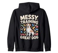 Messy Training Great Dog Funny Puppy Lover Zip Hoodie
