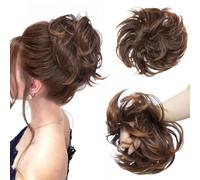 Messy Updo Buns for Women Synthetic Hair Ponytail Scrunchies Donut Chignons Hairpieces Extensions Light Auburn Mix Brown
