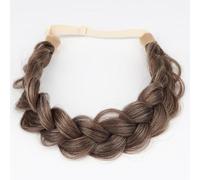 Messy Wide 2 Strands Synthetic Hair Braided Headband Hairpiece Classic Chunky Plaited Wide Braids Elastic Stretch Quality Synthetic Braided Headband Women Girl Bohemian Hair Braid
