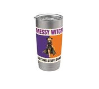 Messy Witch Getting Stuff Done Pinup Halloween Stainless Steel Insulated Tumbler