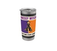 Messy Witch Getting Stuff Done Pinup Halloween Stainless Steel Insulated Tumbler