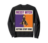 Messy Witch Getting Stuff Done Pinup Halloween Sweatshirt