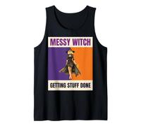 Messy Witch Getting Stuff Done Pinup Halloween Tank Top