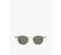 Messyweekend Womens Messyweekend Bille Round-Frame Acetate Sunglasses Champagne/Green