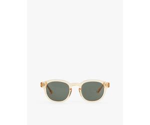 Messyweekend Womens Messyweekend Bille Round-Frame Acetate Sunglasses Champagne/Green