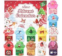 MestectPET Advent Calendar 2025-12 Premium DIY Squishy Putty Toys & 12 Accessory Packs for Kids Ages 3-12, Creative Surprise Christmas Party Countdown Gift for Boys & Girls