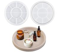 MestectPET Silicone Mould Tray, Round Coaster Candle Holder, DIY Casting Mould for Epoxy Resin, Concrete, Cement, Plaster