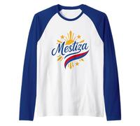 Mestiza - Half Filipino - Philippine Flag - Filipina Women Raglan Baseball Tee