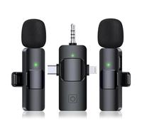 MESTPURER 3 in 1 Wireless Lavalier Microphone for iPhone, Android & Camera, USB-C Microphone, Mini Microphone with Noise Reduction for YouTube, Live Stream, TikTok, Vlogs, Video Recording