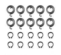 MESTUDIO 20Pcs Door Lever Spring Repair Set 2.5 Turn Coil 2mm Thick 27.5mm OD Black Coated Door Handle Spring Kit with 1mm Circlips HP934W