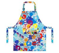 MESU Kids Aprons Cartoon Adjustable Child Chef Apron for Art Painting Gardening Blue