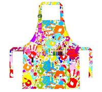 MESU Kids Aprons Cartoon Adjustable Child Chef Apron for Art Painting Gardening Orange Yellow