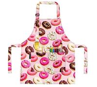 MESU Kids Aprons Cartoon Adjustable Child Chef Apron for Art Painting Gardening Pink