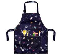 MESU Kids Aprons Cartoon Adjustable Child Chef Apron for Art Painting Gardening Starry Sky