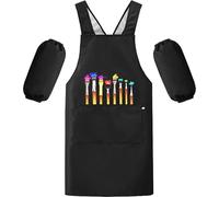 MESU Kids Art Smock Aprons Child Chef Apron for Art Painting Cooking Black L