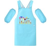 MESU Kids Art Smock Aprons Child Chef Apron for Art Painting Cooking Blue L