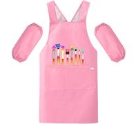 MESU Kids Art Smock Aprons Child Chef Apron for Art Painting Cooking Pink L