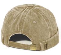 MESU Mens Docker Cap Brimless Hats Worker Sailor Cap Rolled Cuff Retro Beanie Hat Beige