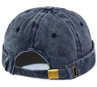 MESU Mens Docker Cap Brimless Hats Worker Sailor Cap Rolled Cuff Retro Beanie Hat Navy