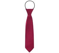 MESU Pre-Tied Kids Necktie Satin Plain Colored Tie Wine Red