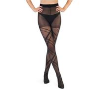 MESU Women Rhombic Patterned Tights Sheer High Waist Pantyhose Stockings C - Black