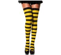 MESU Womens Stripe Extra Long Thigh Over the Knee High Socks High Boot Stockings Yellow