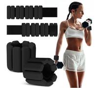 MESUADESI Wrist Weights Set of 2, Wearable Wrist Ankle Weights for Women & Men, Silicone Weighted Bangles Adjustable Arm and Leg Weights for Walking Yoga Pilates Running Dance Gym 2lb（Black）