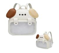 Mesuaeso Puppy-shaped mini backpack with storage space backpack | Backpack, with Clear Ita Window for Pins,Animal Rucksack for Women